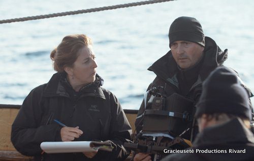 Micheline Arbez et François Balcaen à bord du bateau l’Espérance.