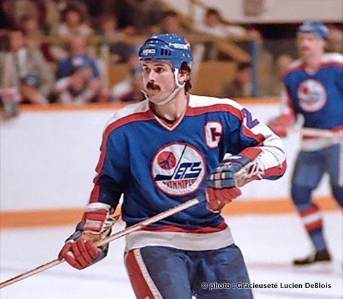 Lucien DeBlois en 1983, alors qu’il était capitaine des Jets de Winnipeg.