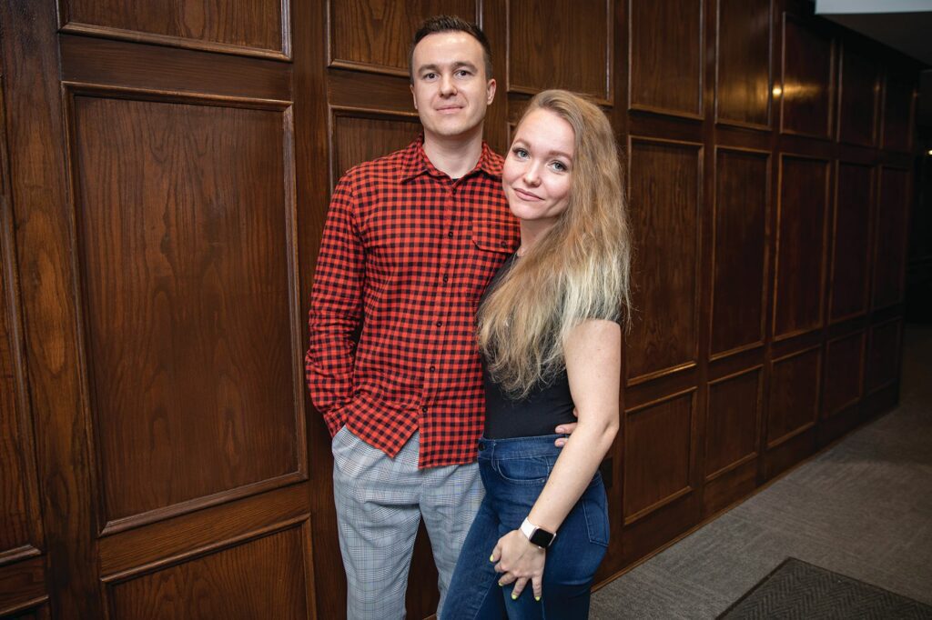 Dmytro Ishchenko et sa femme Ekaterina Antipova. Photo : Marta Guerrero