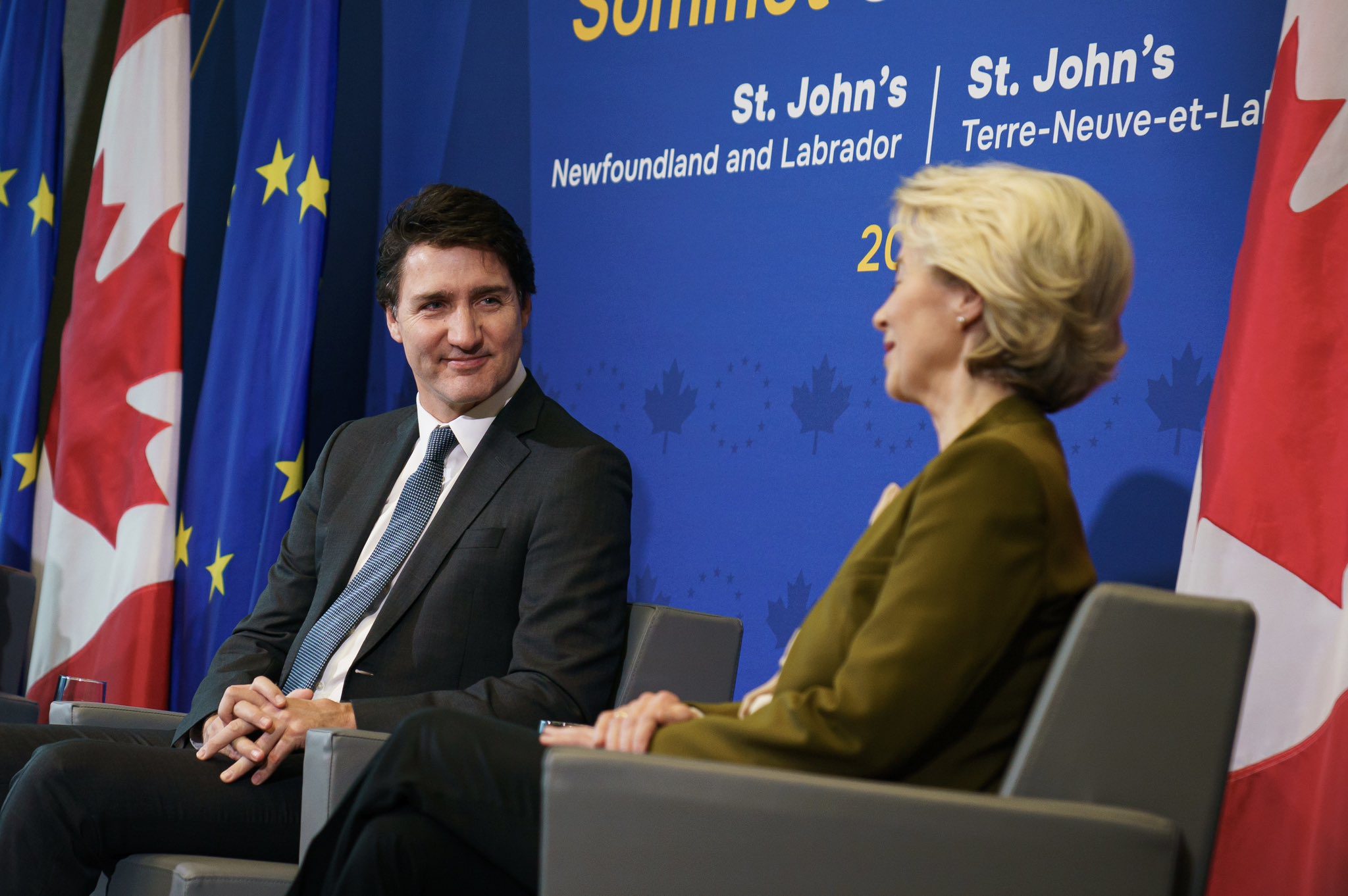 Justin Trudeau, ici avec Ursula von der Leyen,