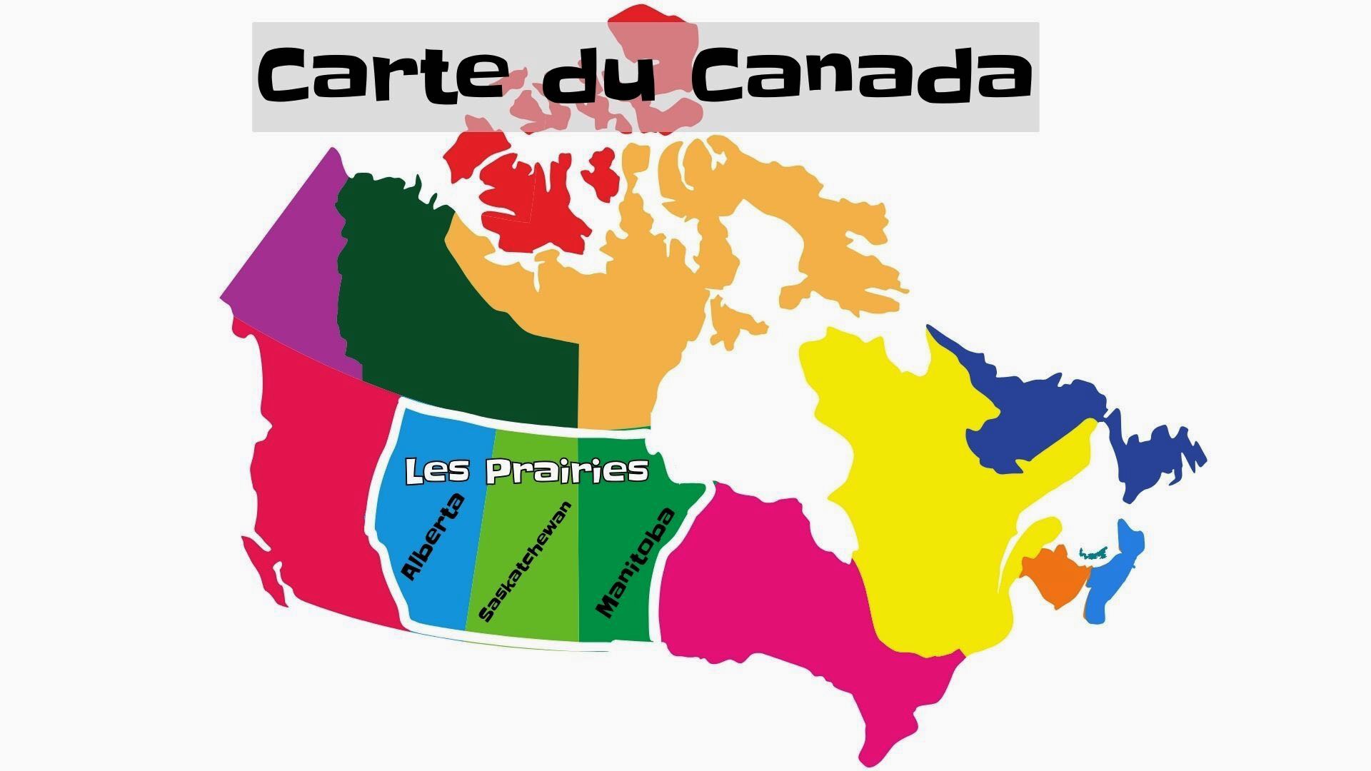 Carte des Prairies au Canada.