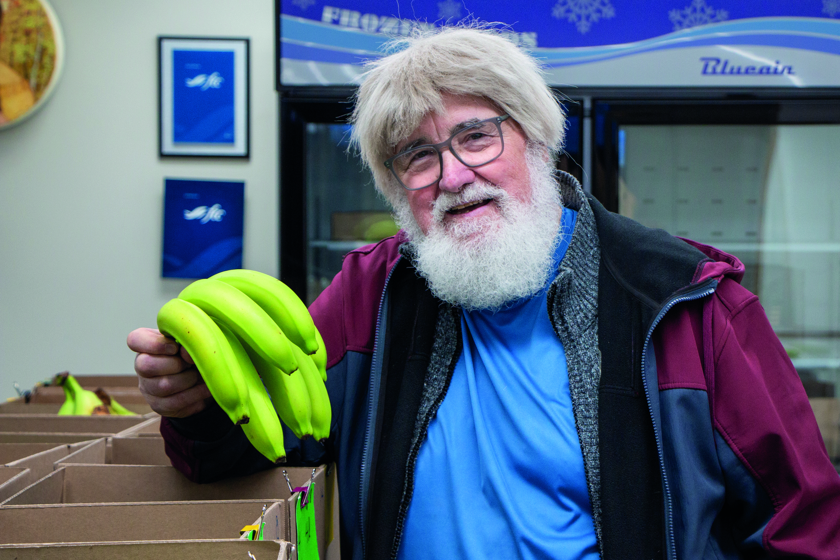 Aurèle Boivert est le président de la banque alimentaire de Sainte-Anne. (Photo : Hugo Beaucamp)