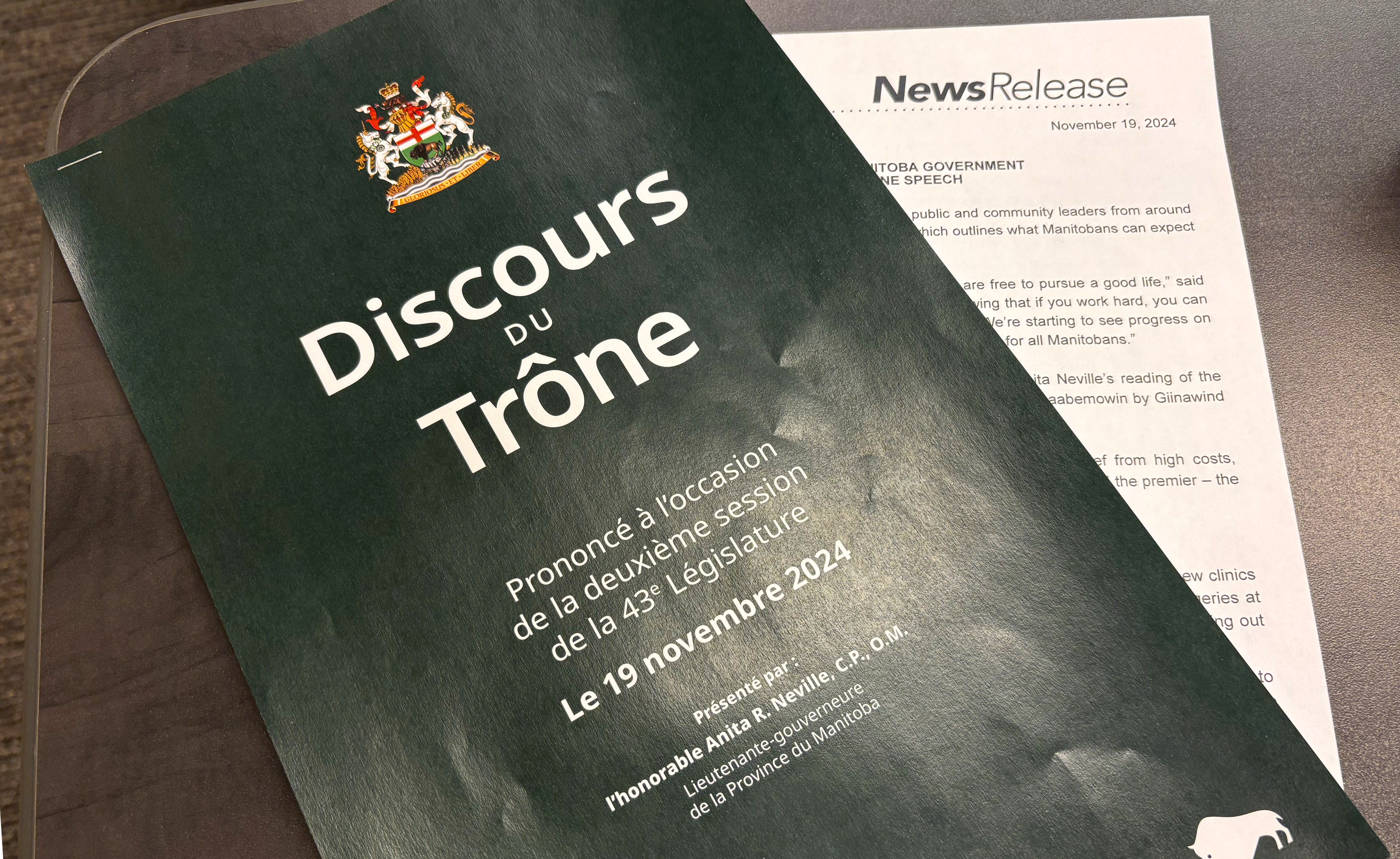Le discours du Trône a été prononcé le 19 novembre 2024 par la lieutenante-gouverneure, Anita R. Neville. (photo : Jonathan Semah)