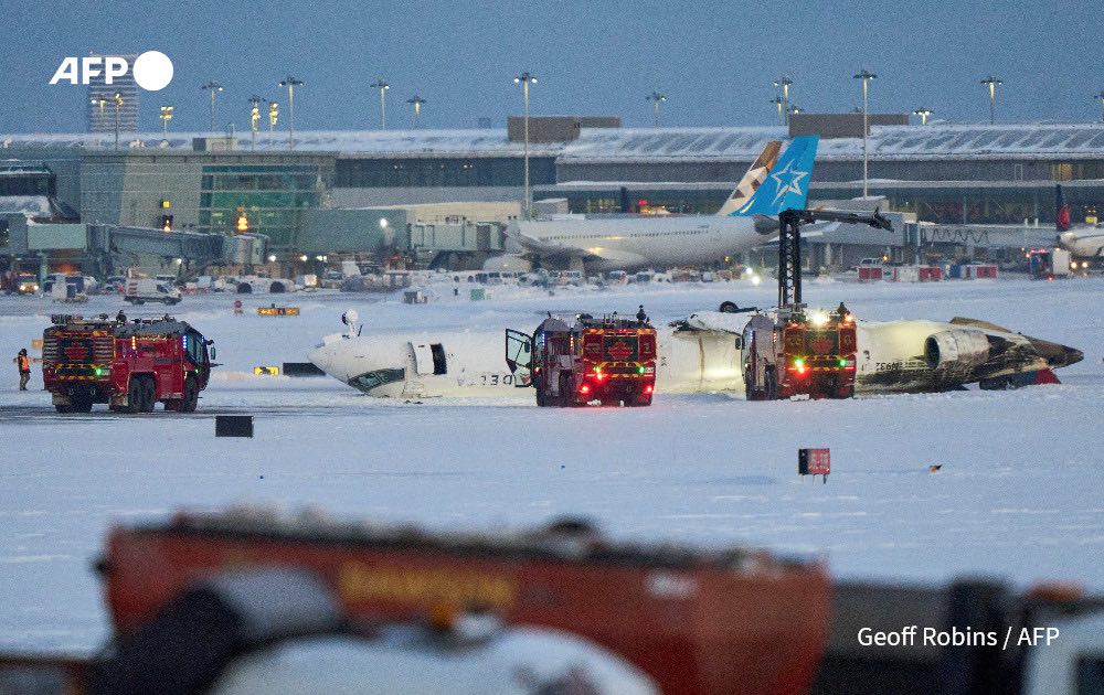 L'accident a eu lieu lundi après-midi au moment de l'atterrissage. (photo : Geoff Robins / @AFP)