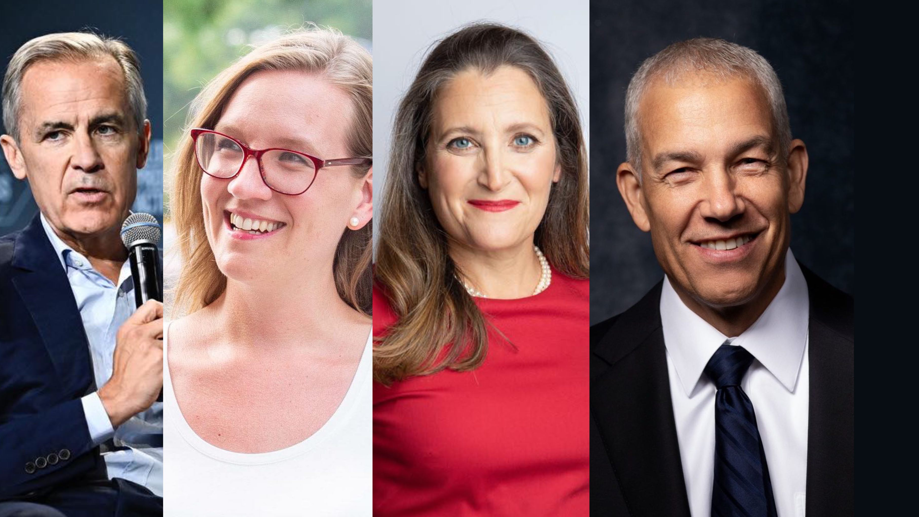 Mark Carney, Karina Gould, Chrystia Freeland et Frank Baylis, les candidats à la chefferie libérale, vont débattre lundi et mardi.