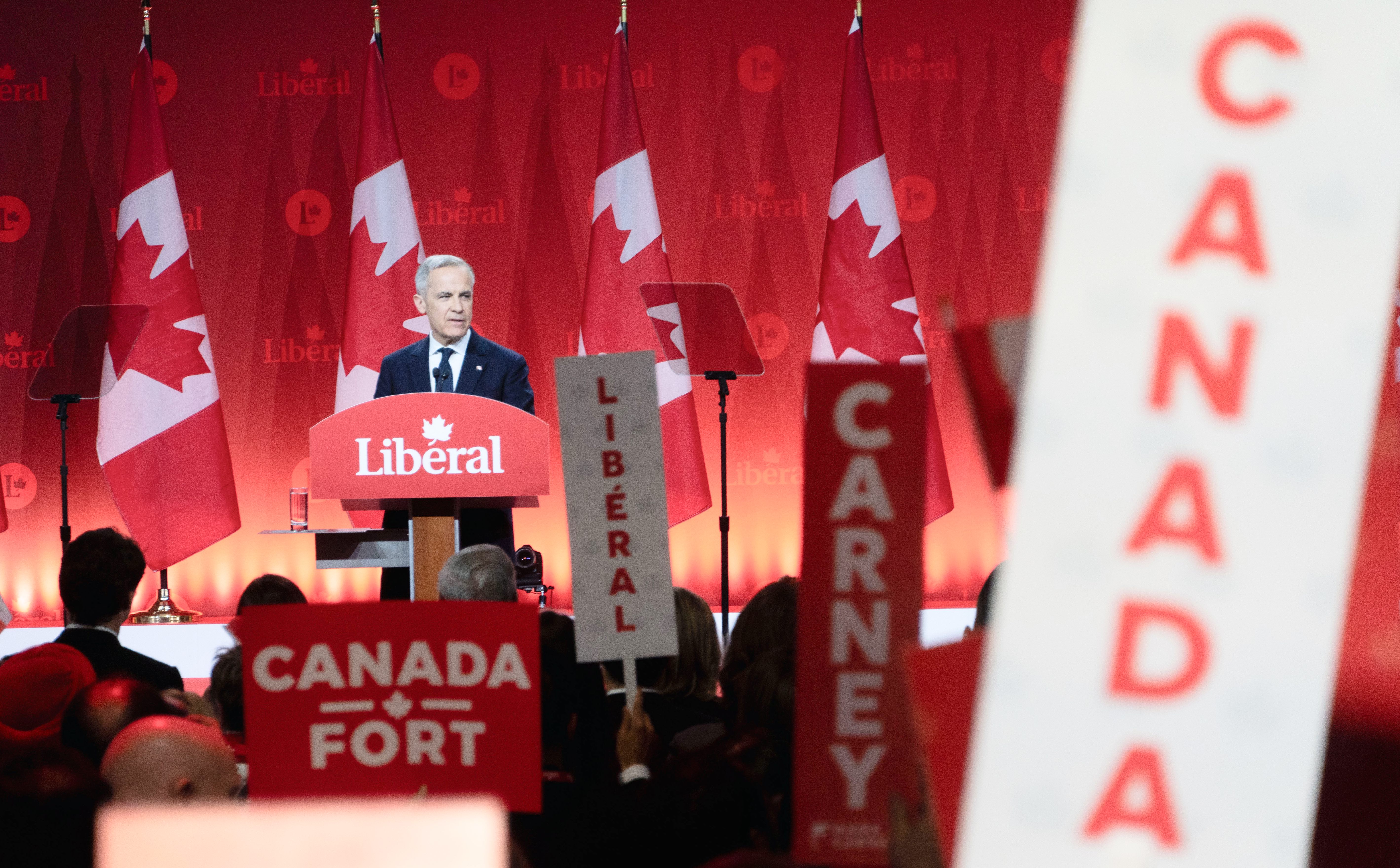 Mark Carney, lors de son discours après sa victoire.