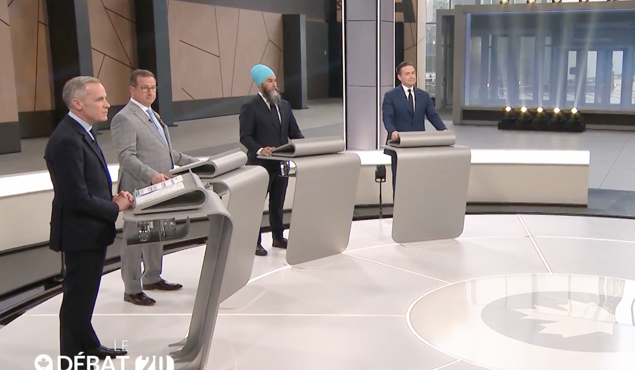 Mark Carney, Yves-François Blanchet, Jagmeet Singh et Pierre Poilievre participaient à ce débat en français.