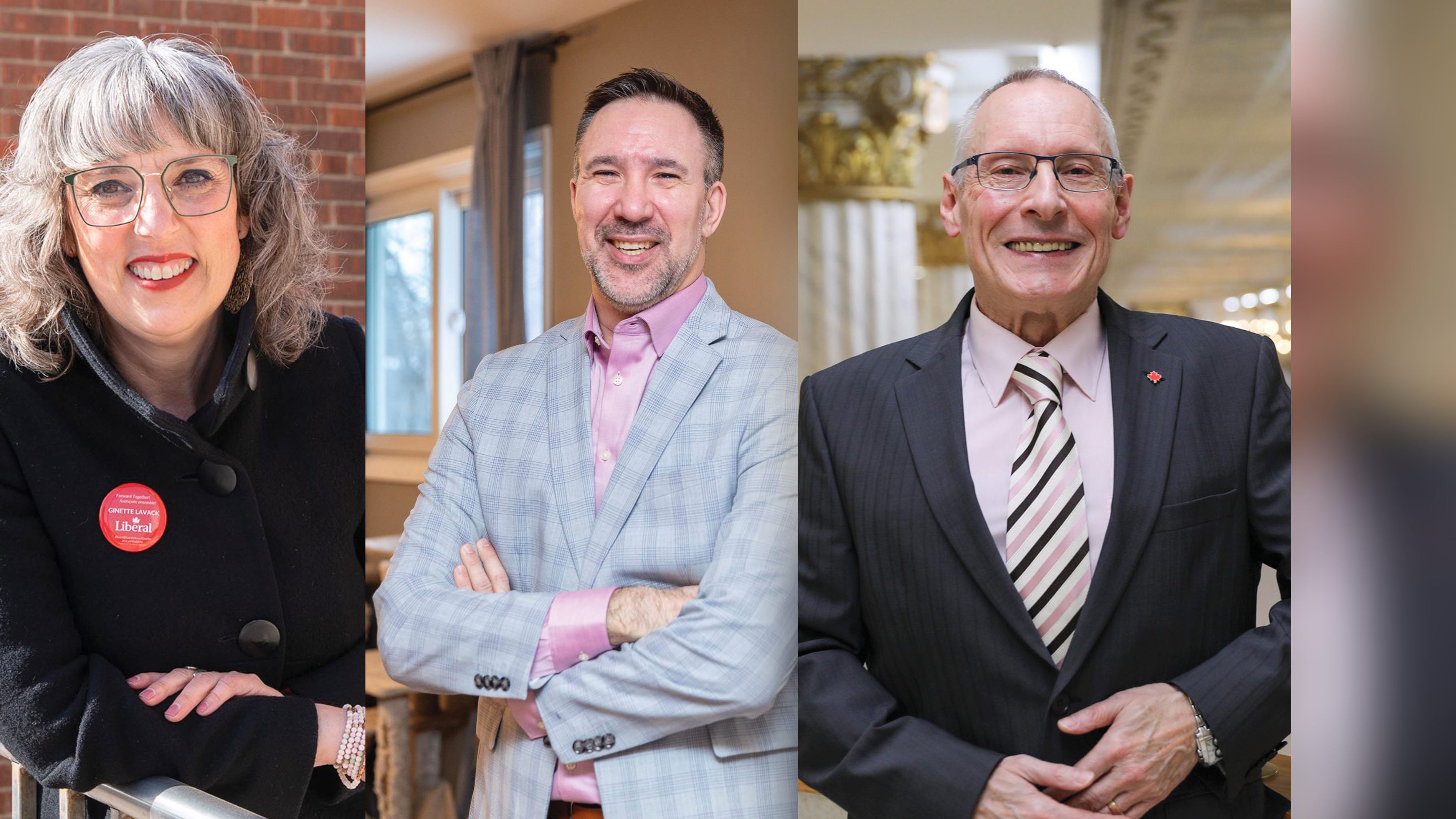 Ginette Lavack, Parti libéral du Canada, Thomas Linner, Nouveau Parti démocratique et Gilles Pelletier, Parti populaire du Canada.