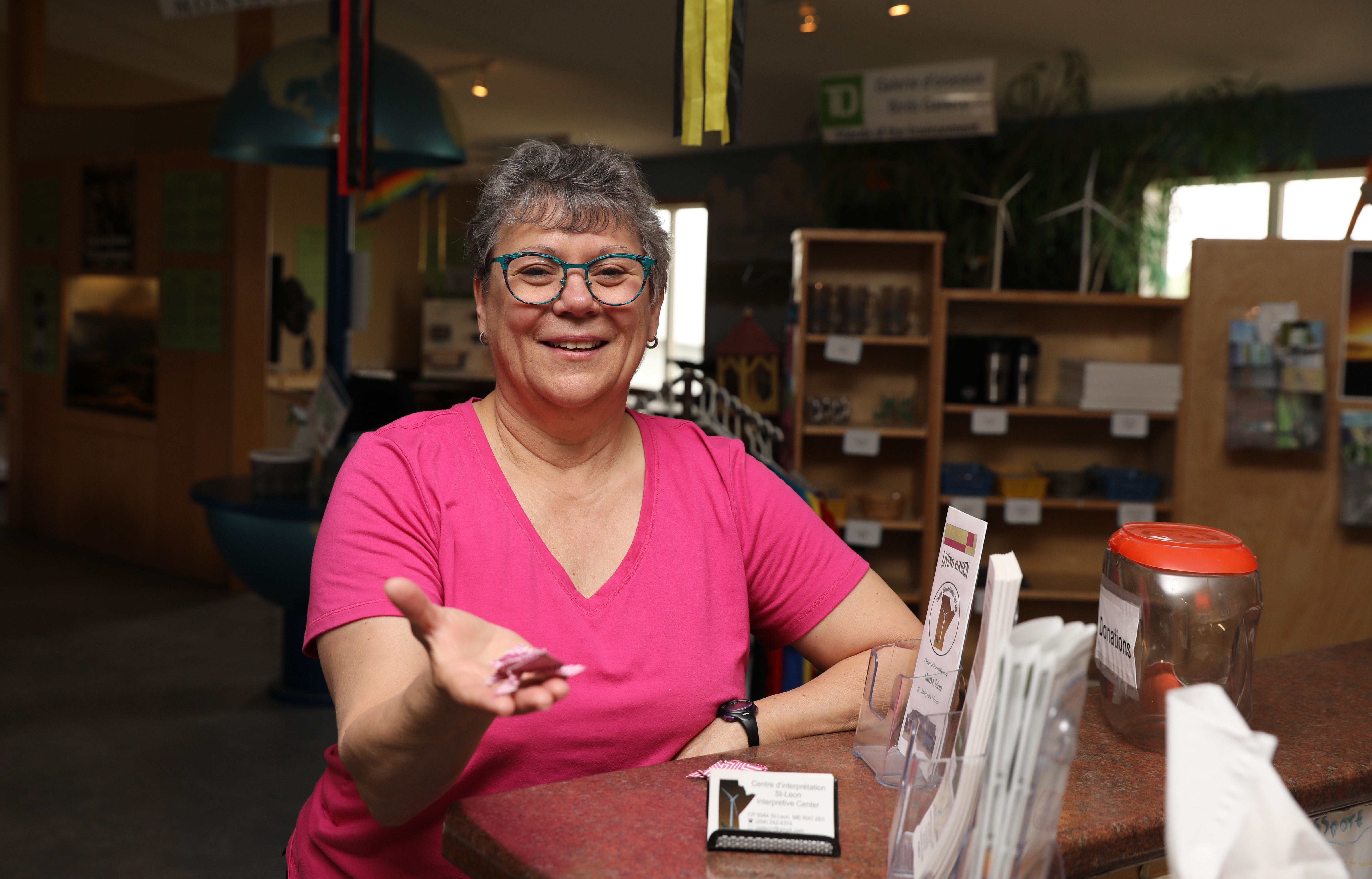 Lucille Dufresne-Labossière, bénévole au Centre d’interprétation Saint-Léon. 