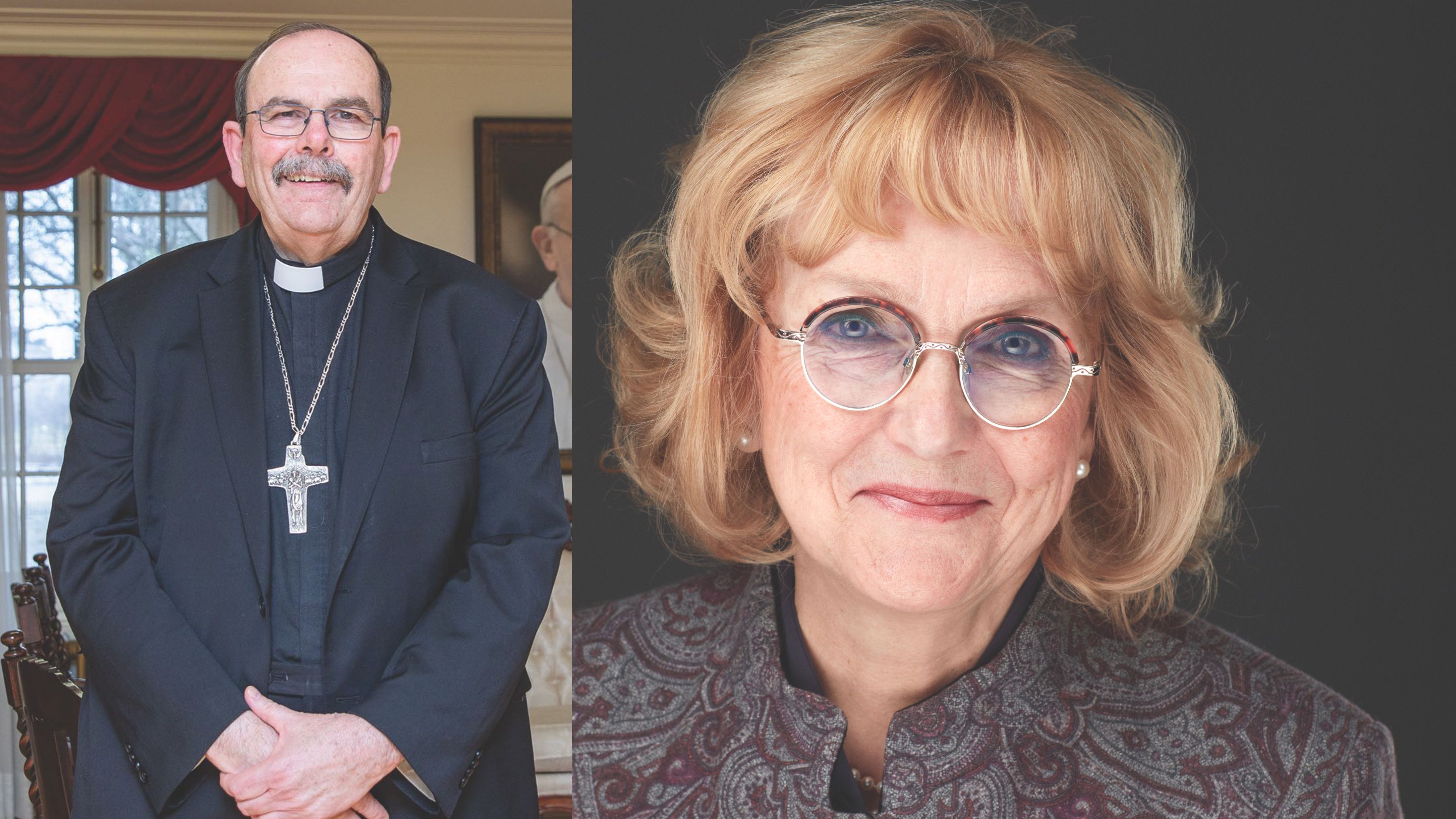 Monseigneur LeGatt, archevêque de Saint- Boniface et Marie-Andrée Roy, professeure au département des sciences et religions à l’UQAM.
