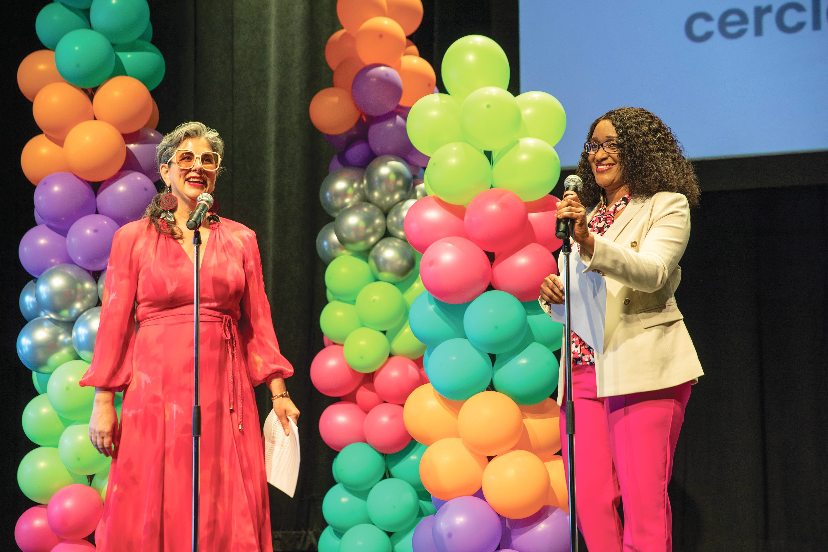 Les co-directrices du TCM, Geneviève Pelletier et Ramatoulaye Cherif, lors du centenaire du TCM. 