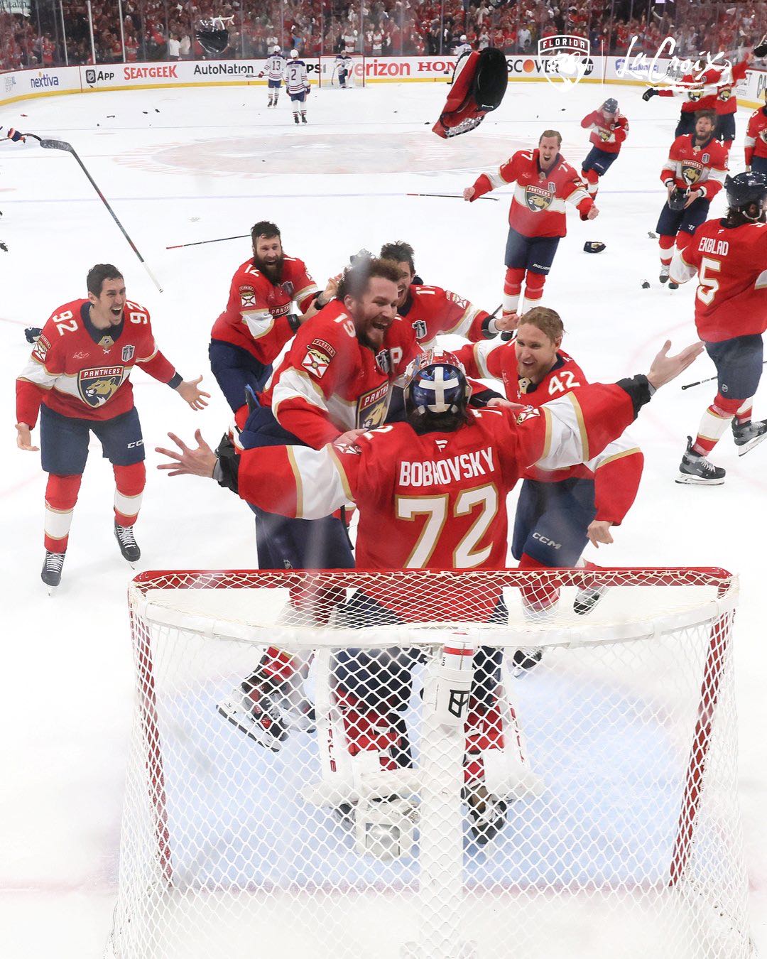 La réaction des joueurs à la fin du match. 