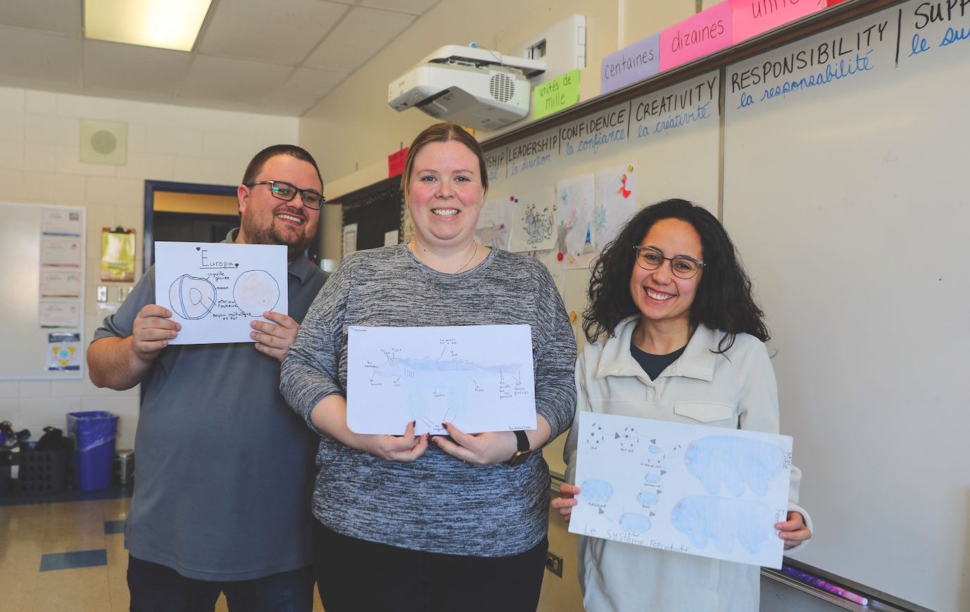 De gauche à droite : les professeurs Brendon Coursol, Ashley Edgar et Kayla Bishop-Malapad.