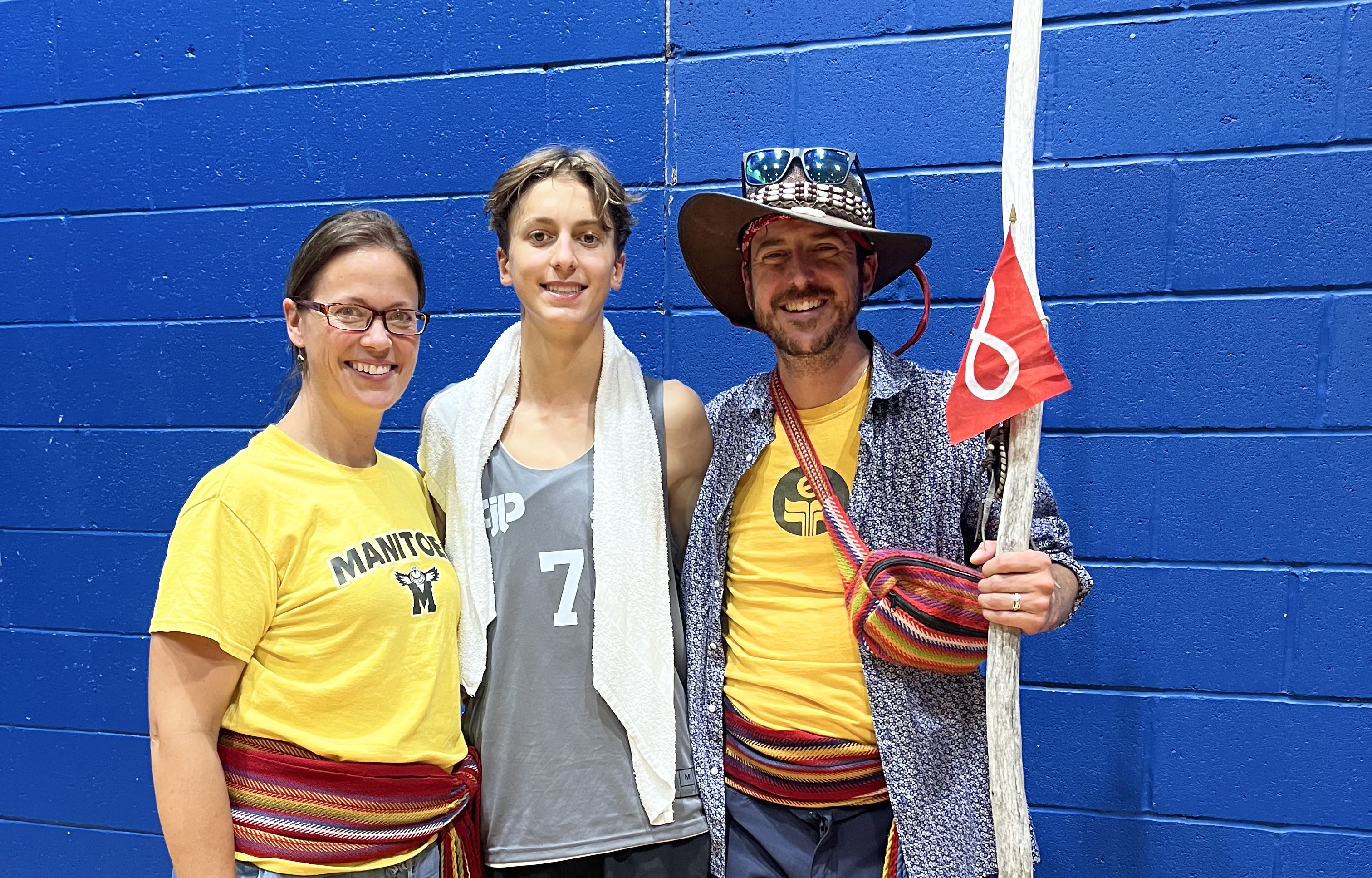 Natalie Turenne, Richard Turenne et leur fils Yvan Turenne, qui compétitionne dans la discipline de Basketball.