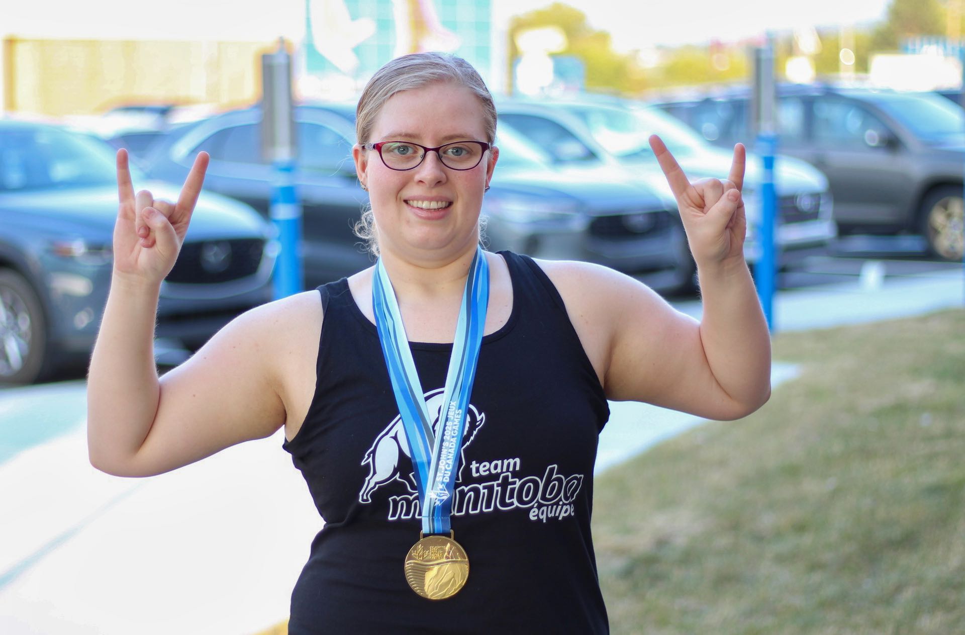 Teagen Ann Purvis a rapporté la première médaille d'or à l'équipe Manitoba.