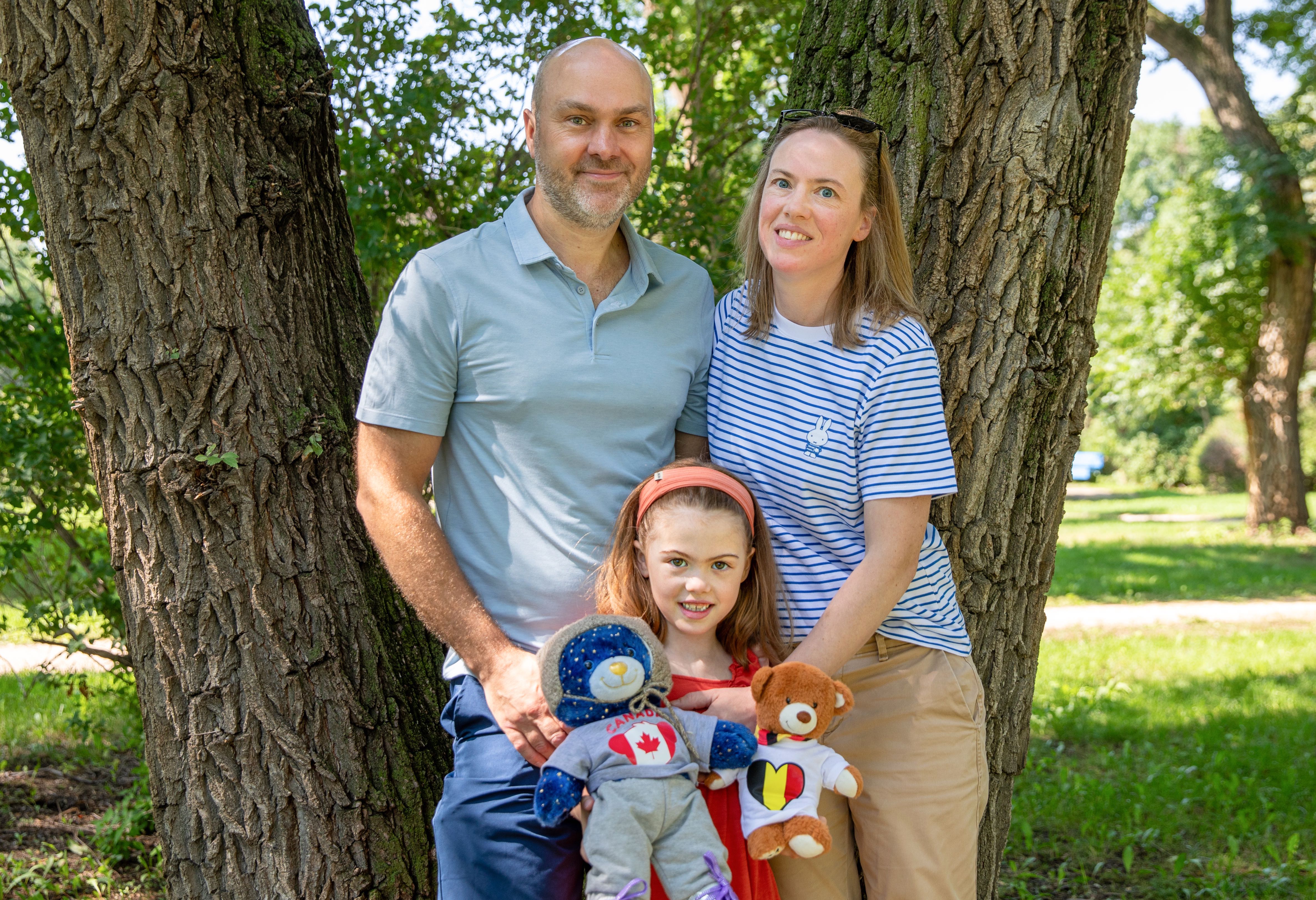 Benjamin Van Tichelen, Marie Stadion et leur fille Ellie.