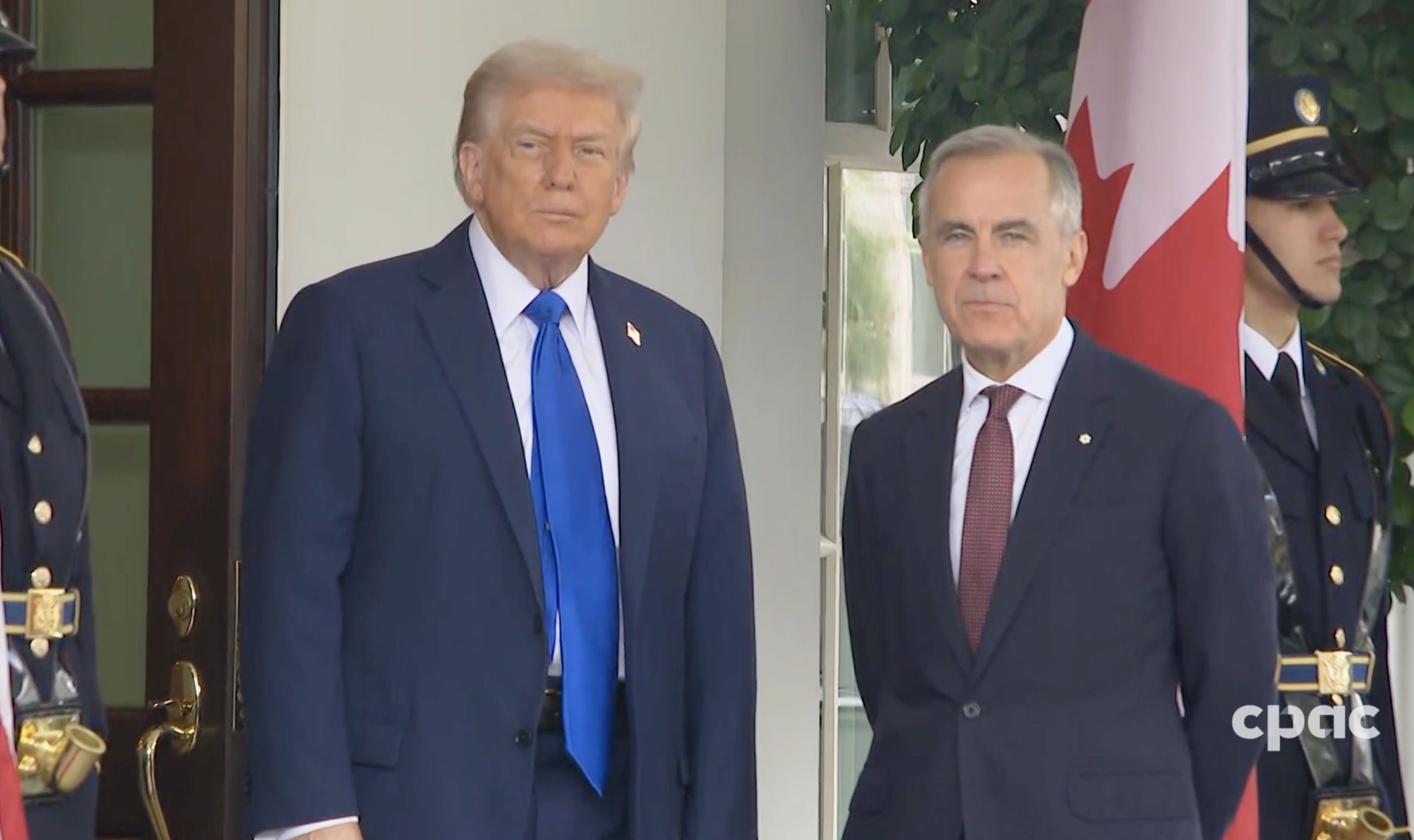 Donald Trump a reçu Mark Carney à la Maison-Blanche à Washington.