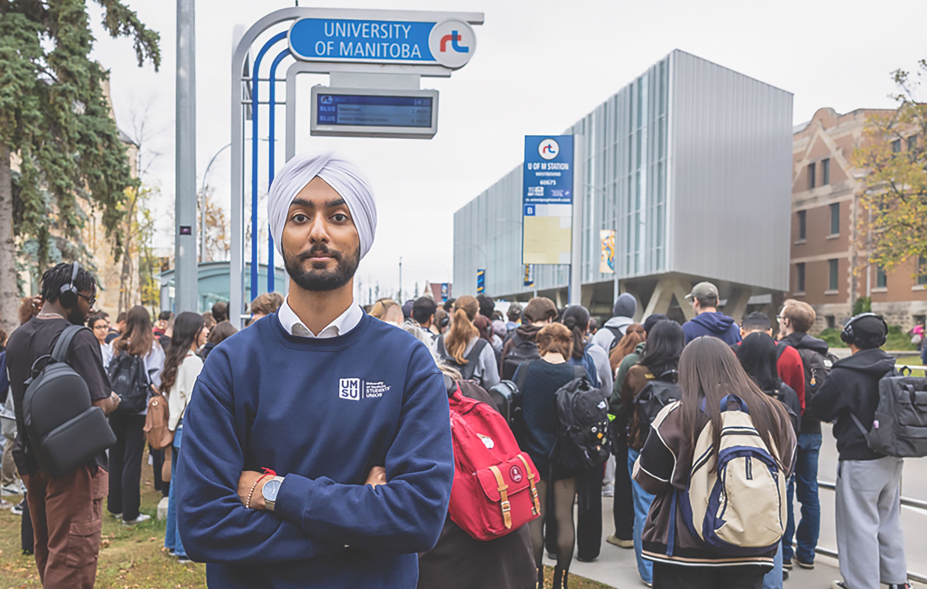 Prabhnoor Singh est le président du syndicat étudiant de l’Université du Manitoba (UMSU).