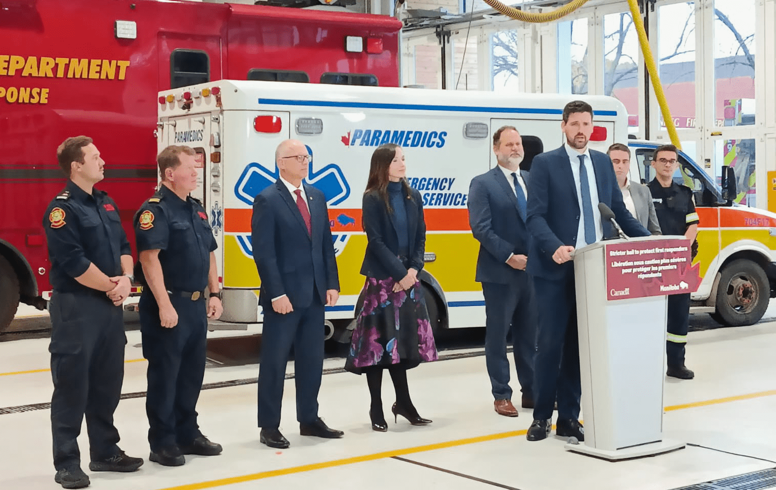 Sean Fraser, ministre de la Justice et procureur général du Canada et ministre responsable de l’Agence de promotion économique du Canada atlantique, était à Winnipeg pour parler des mesures visant à protéger les premiers répondants.