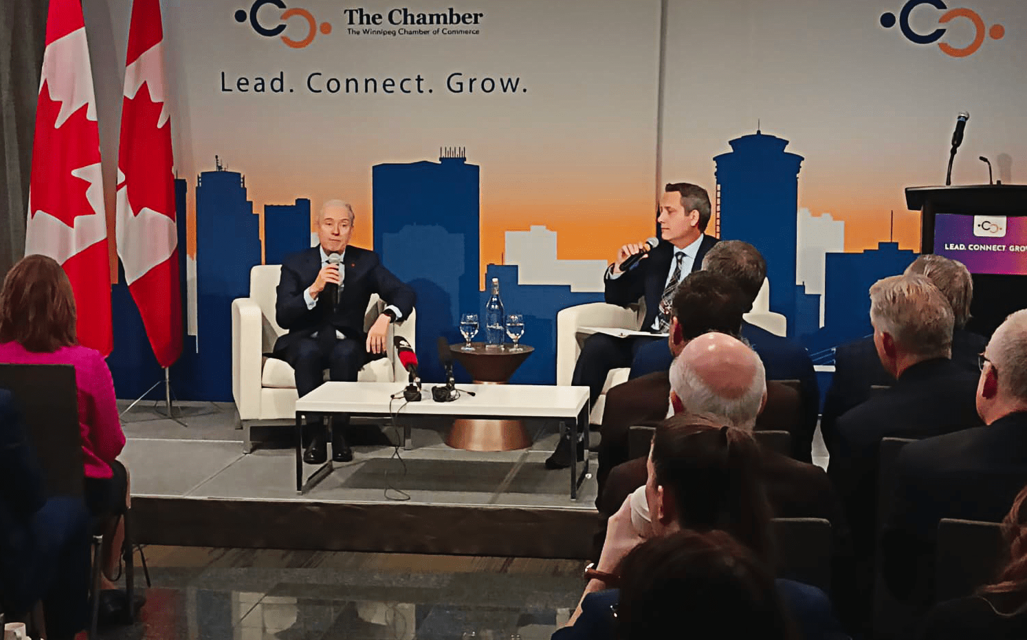 Le ministre des Finances François-Philippe Champagne était invité par la Chambre de commerce de Winnipeg.