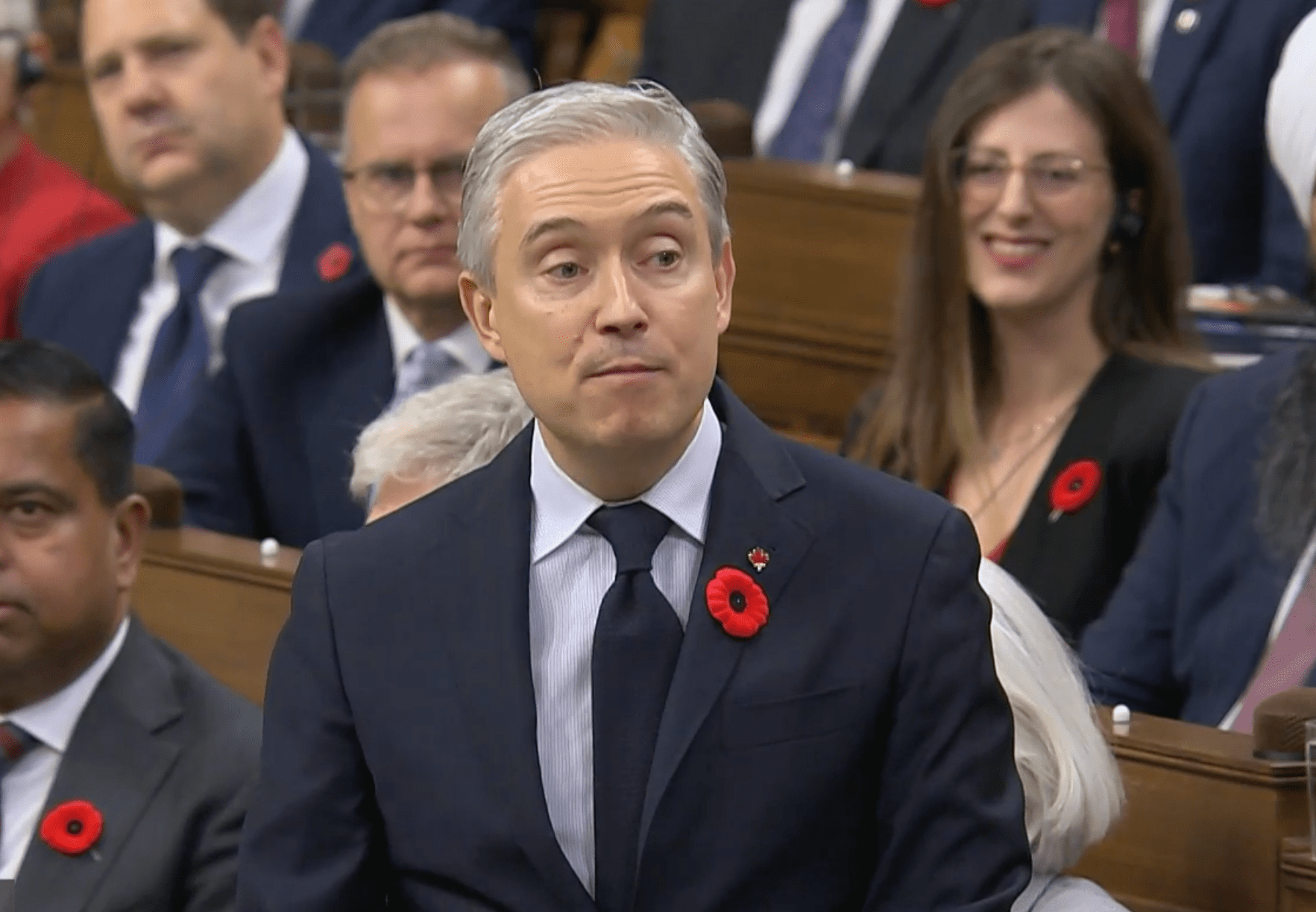 Le ministre des Finances François-Philippe Champagne a pris la parole à la Chambre des communes après le dépôt du budget fédéral.
