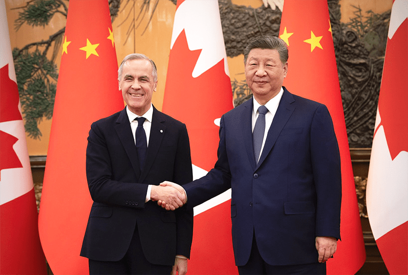 Mark Carney et le président Xi Jinping à Beijing.