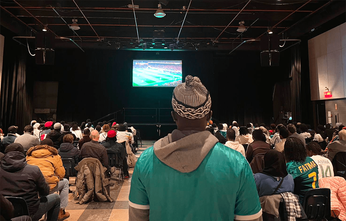 Des dizaines de partisans du Sénégal et du Maroc étaient présents au CCFM pour assister à la finale de la CAN.