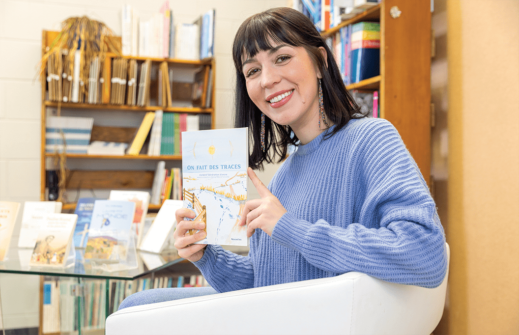 Katrine Deniset, directrice par intérim des Editions du Blé, présente le nouveau recueil de nouvelles On fait des traces.