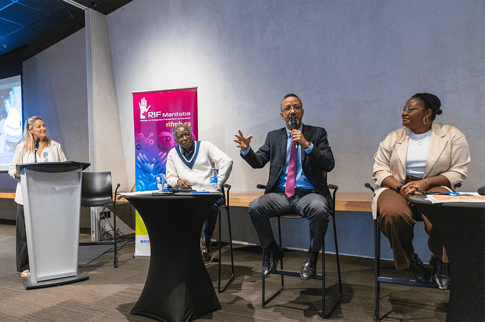 Ibrahima Diallo, Brahim Ould Baba et Anna Ndiaye étaient les trois panélistes de cette conférence. La rencontre était animée par Sophie Gaulin, directrice et rédactrice en chef de La Liberté.
