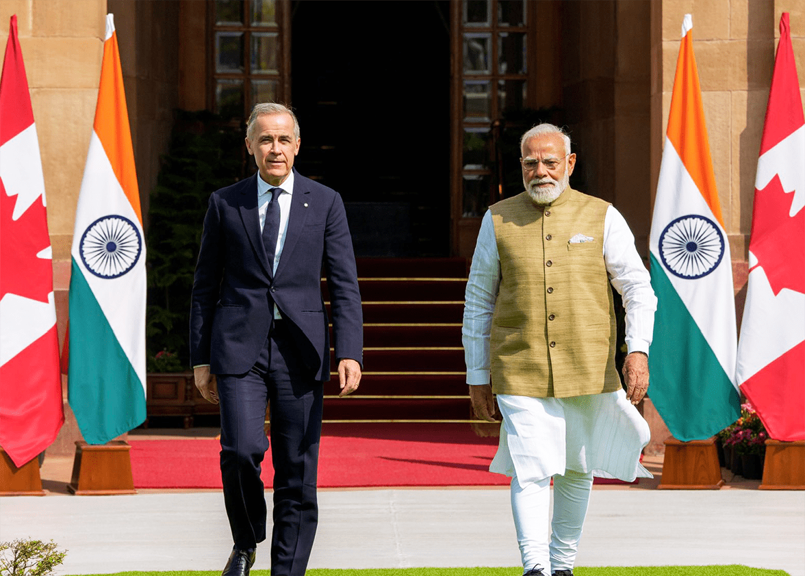 Mark Carney et Narendra Modi.