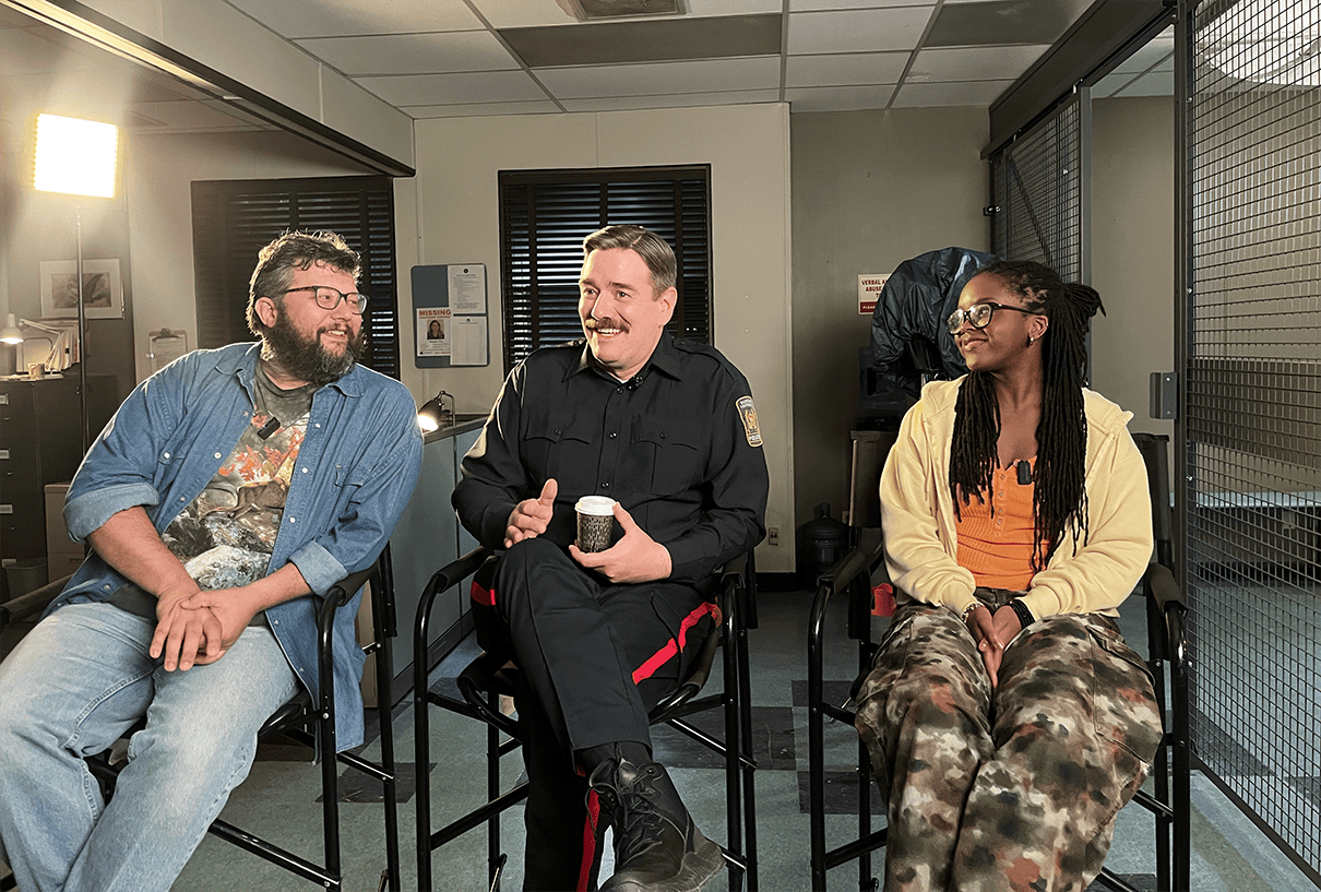 Yan Dallaire, Gabriel Gosselin et Axelle Oulé, comédiens de la deuxième saison de la série Malgré Moi. 