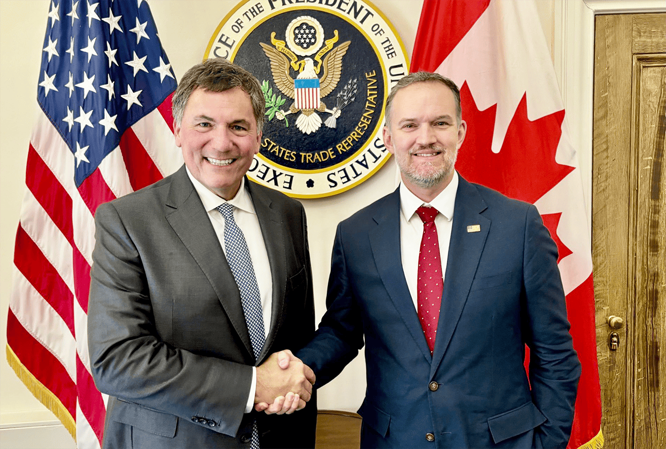 Dominic LeBlanc, ministre responsable du Commerce Canada–États-Unis, a rencontré, ce mercredi matin, le représentant américain au Commerce, Jamieson Greer, à Washington.