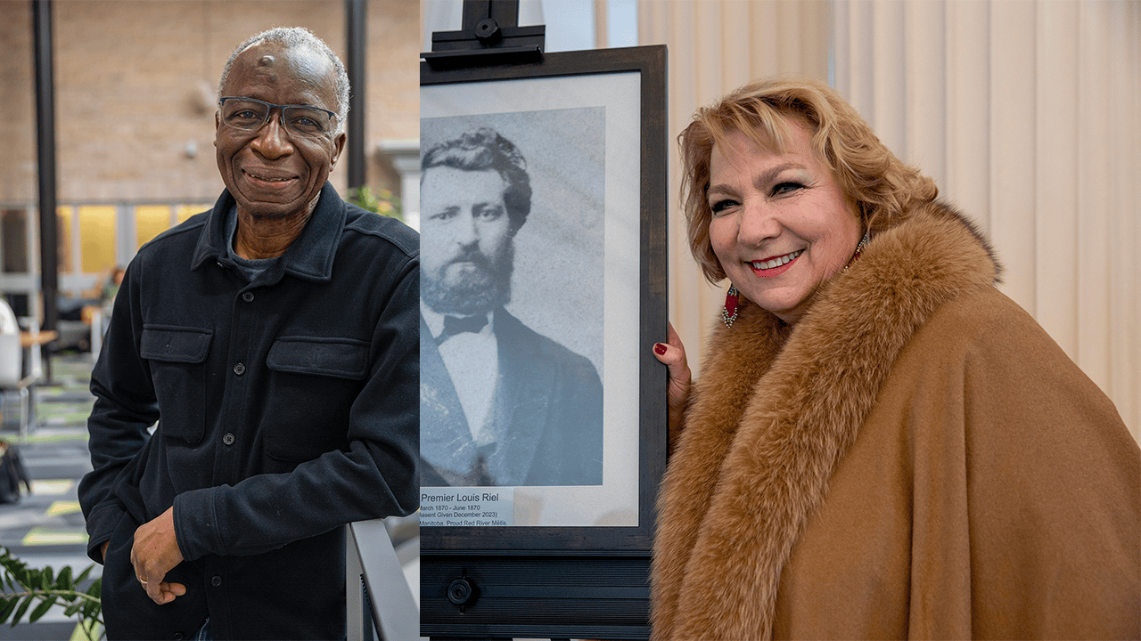 Scientifique et homme de communauté, Ibrahima Diallo œuvre depuis des décennies pour une francophonie manitobaine plus ouverte et inclusive. Aînée métisse, descendante d’Eulalie Riel, sœur de Louis Riel, Paulette Duguay était une figure de la francophonie métisse manitobaine. (photos : Marta Guerrero et Archives La Liberté)