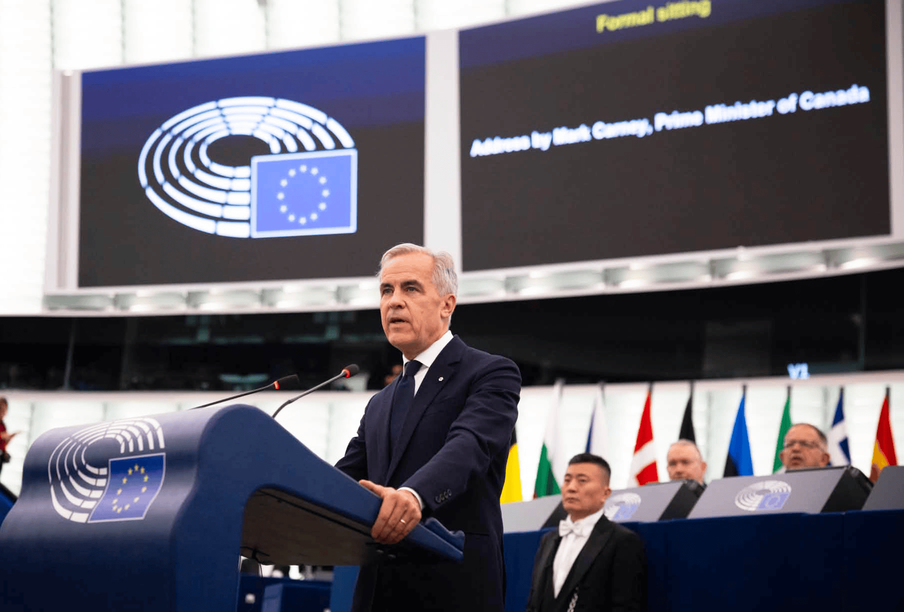 Il y a quelques jours, le premier ministre Mark Carney s'était adressé au Parlement européen.