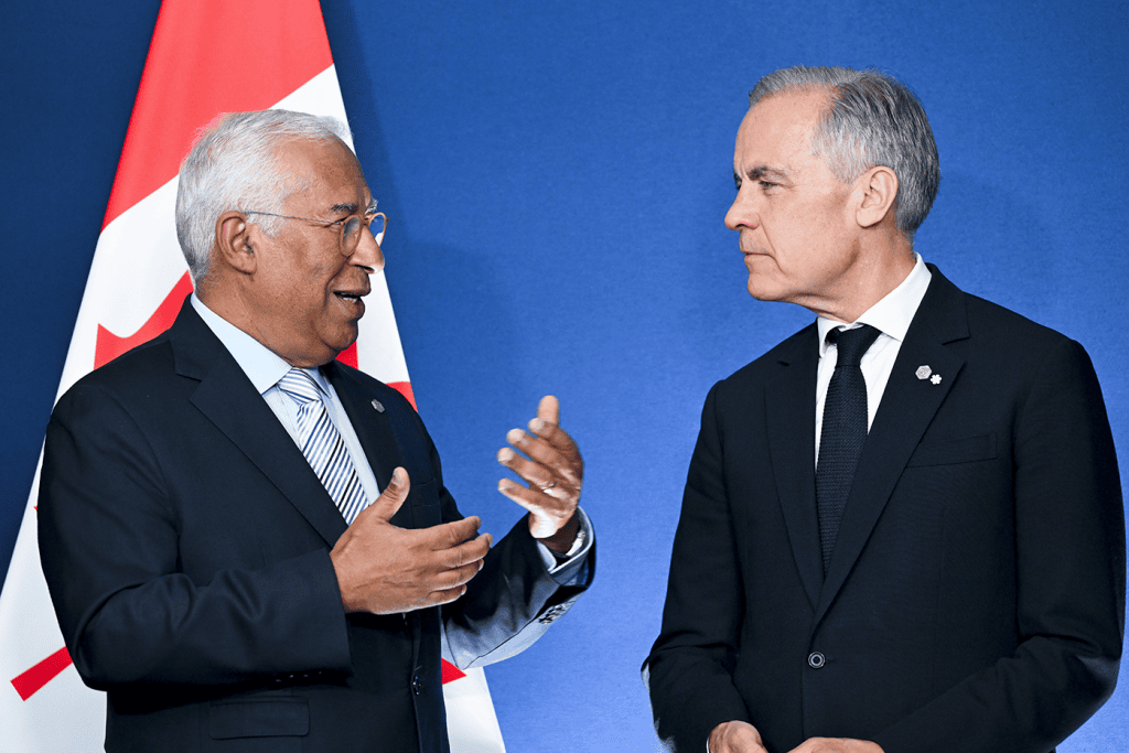 António Costa, président du Conseil européen, et Mark Carney, premier ministre du Canada.