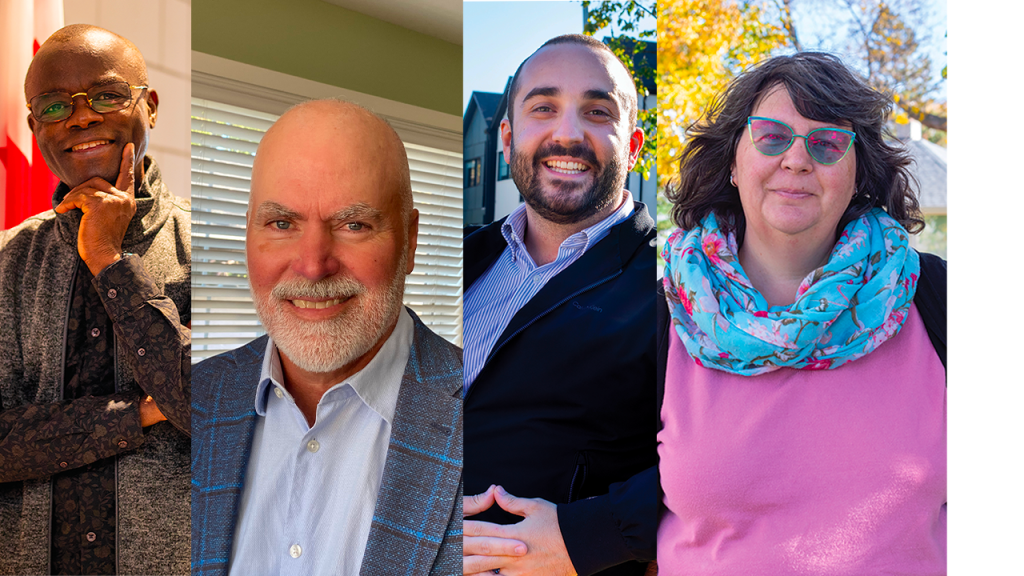 De gauche à droite : Gilbert Weeh, Alain Jacques, Jacques de Moissac et Lisbeth Savard. (photos : La Liberté)